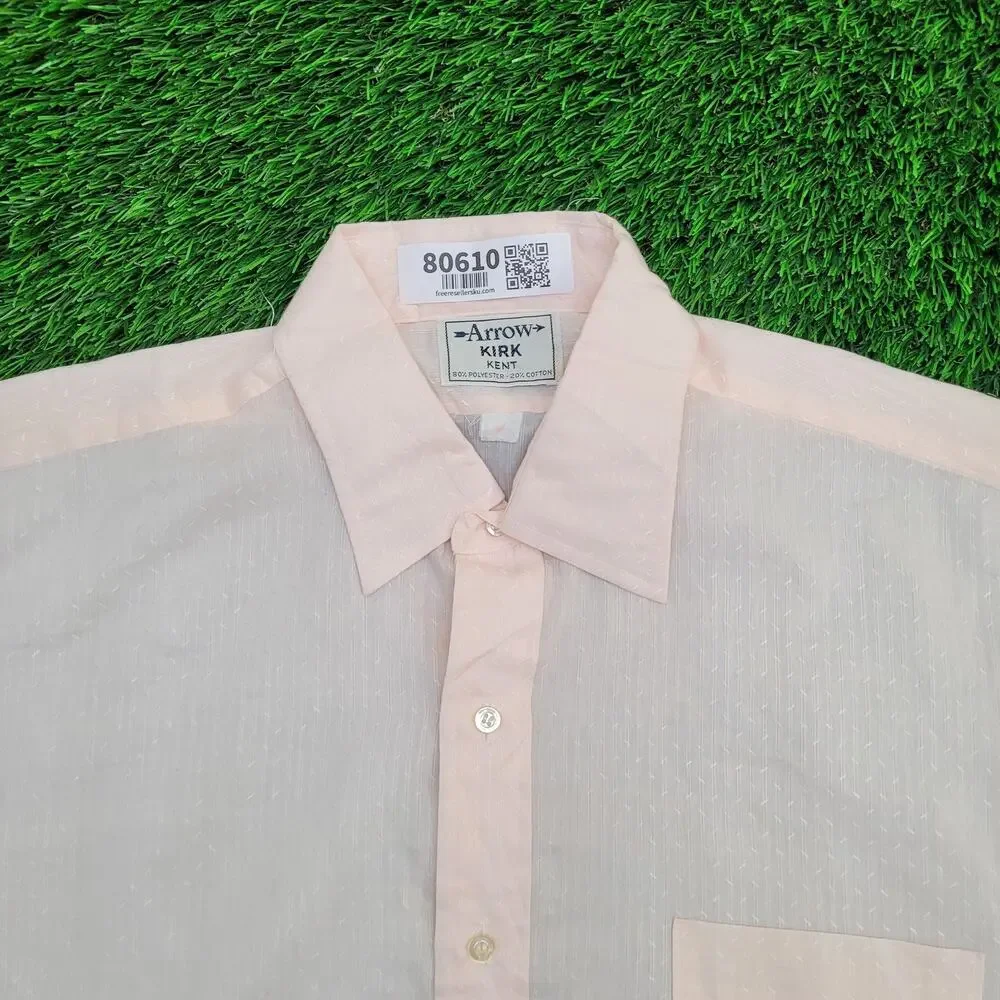 Vintage 70s Arrow Kirk Kent Button Shirt XL 24x30 Long-Tails - Picture 9 of 9